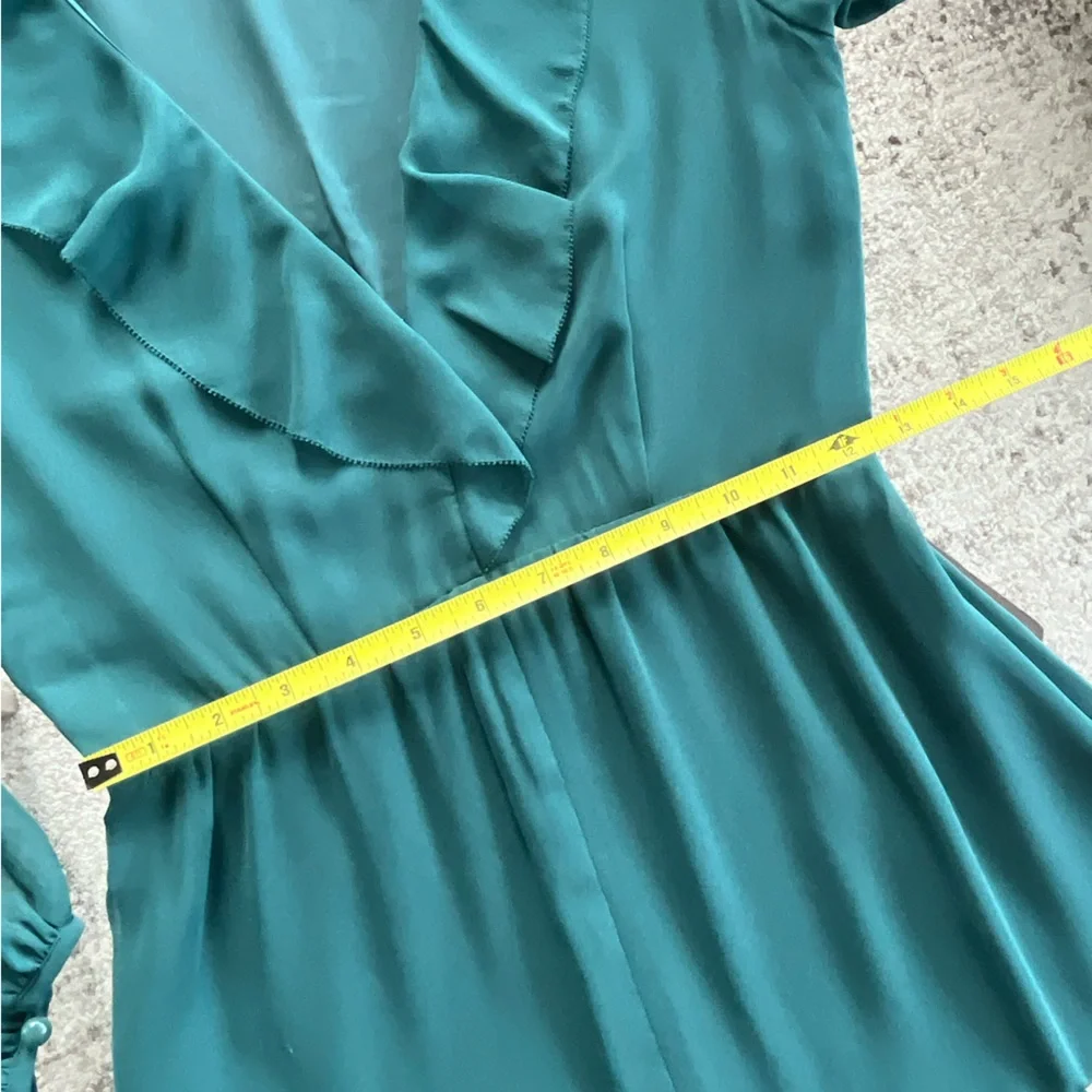 Aritzia Wilfred Mille Midi dark Green new Formal Evening Wedding party Dress Sz0 - Picture 9 of 13